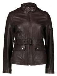 7eleven Skórzana kurtka "Kati" w kolorze ciemnobrązowym rozmiar: 42. Brązowe kurtki 7eleven, bez wzorów, ze skóry, bez kaptura. Za 616.40 zł.