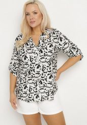 Biała Koszula z Wiskozą w Abstrakcyjny Wzór Clarivana. Białe koszule Born2be, plus size, bez wzorów, z wiskozy, eleganckie, bez kołnierzyka, plus size, bez ramiączek. W wyprzedaży za 63.74 zł.