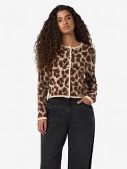 Noisy may Kardigan "Sille" w kolorze brązowo-beżowym rozmiar: L. Brązowe swetry Noisy May, l, bez wzorów, bez ramiączek. Za 104.99 zł.