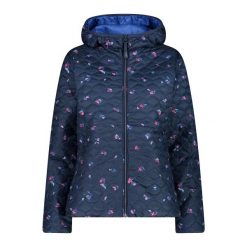 Kurtka puchowa damska z odpinanym kapturem CMP. Niebieskie kurtki CMP, bez wzorów, z puchu, sportowe. Za 436.80 zł.