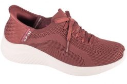 Buty sportowe Sneakersy damskie, Skechers Slip-Ins Ultra Flex 3.0 - Brilliant. Czerwone buty treningowe Skechers, bez wzorów, z materiału, przed kostkę, bez zapięcia, trekkingowe. Za 299.99 zł.