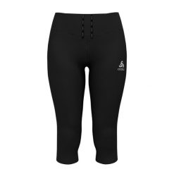 Legginsy 3/4 do biegania damskie Odlo ESSENTIAL. Czarne legginsy ODLO, bez wzorów, sportowe. Za 269.99 zł.