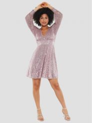 Swing Sukienka koktajlowa 5AF01500 Różowy Regular Fit. Czerwone sukienki Swing, bez wzorów, z syntetyku, wizytowe, bez kołnierzyka, bez ramiączek. Za 939.99 zł.