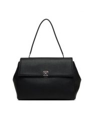 Calvin Klein Torebka Emblem Hw Pebble Satchel LV04F3494G Czarny. Czarne torebki klasyczne Calvin Klein, bez wzorów, ze skóry, bez dodatków. Za 699.99 zł.