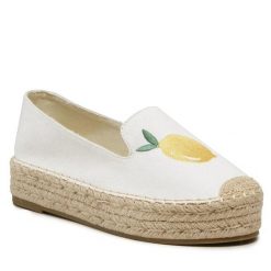 Espadryle Jenny Fairy. Białe espadryle Jenny Fairy, bez wzorów, bez obcasa. Za 99.99 zł.