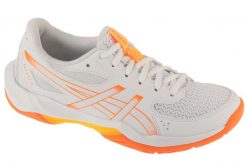 Buty do siatkówki damskie, Gel-Rocket 12. Białe buty treningowe ASICS, bez wzorów, z materiału, przed kostkę, bez zapięcia, do siatkówki. Za 362.30 zł.