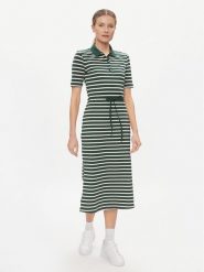 Tommy Hilfiger Sukienka codzienna Reg Breton Midi Polo Dress Ss WW0WW42030 Zielony Regular Fit. Zielone sukienki Tommy Hilfiger, na co dzień, m, bez wzorów, z bawełny, bez kołnierzyka, bez ramiączek, midi, proste. Za 399.99 zł.
