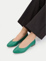 Lasocki Baleriny CEO-RST-KAJA-66K Zielony. Zielone baleriny Lasocki, bez wzorów, ze skóry, bez obcasa, bez zapięcia. Za 149.99 zł.