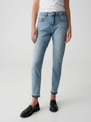 OPUS Dżinsy - Slim fit - w kolorze błękitnym rozmiar: 44/L28. Niebieskie jeansy Opus, l, z aplikacjami, ze skóry, klasyczne. Za 214.19 zł.
