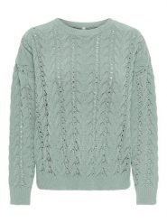 ONLY Sweter w kolorze zielonym rozmiar: L. Zielone swetry ONLY, l, bez wzorów, ze splotem, bez ramiączek. Za 129.95 zł.