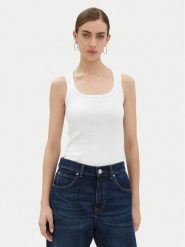 PINKO Top 100807 A2C1 Biały Regular Fit. Białe topy Pinko, xl, bez wzorów, z bawełny, bez kołnierzyka, bez ramiączek. Za 269.99 zł.