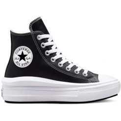 Adidasy Converse Chuck Taylor All Star Move Platform, Dla obu płci. Czarne buty sportowe lifestyle Converse, bez wzorów, ze skóry ekologicznej, retro, bez zapięcia. Za 402.75 zł.