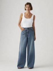 Levi's Dżinsy - Straight Leg - w kolorze granatowym rozmiar: W29/L35. Niebieskie jeansy Levi's, l, z aplikacjami, ze skóry, klasyczne, z podwyższonym stanem. Za 238.45 zł.