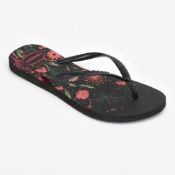 Japonki damskie Havaianas Slim Organic. Czarne japonki Havaianas, bez wzorów, z kauczuku, sportowe. Za 149.99 zł.