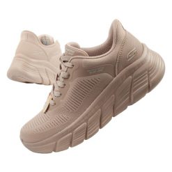 Buty sportowe damskie Skechers Bobs B Flex SLIP-INS. Brązowe buty treningowe Skechers, bez wzorów, bez zapięcia. Za 179.00 zł.