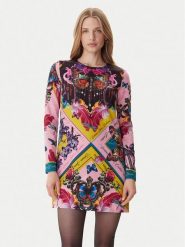 Versace Jeans Couture Sukienka codzienna 79HAO9P1 NS696 Kolorowy Slim Fit. Sukienki Versace Jeans Couture, na co dzień, bez wzorów, z jeansu, bez kołnierzyka, bez ramiączek, proste. Za 1,249.00 zł.