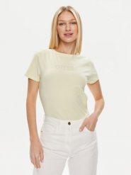 Guess T-Shirt Skylar V4GI09 J1314 Zielony Slim Fit. Zielone t-shirty Guess, xs, z aplikacjami, z bawełny, bez kołnierzyka, bez ramiączek. Za 79.99 zł.