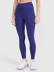 4F Legginsy funkcyjne w kolorze niebieskim rozmiar: M. Niebieskie legginsy 4f, m, bez wzorów, z materiału, na fitness i siłownię. Za 91.99 zł.