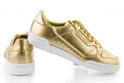 Buty sportowe damskie Adidas Continental 80 złote. Żółte buty treningowe adidas, bez wzorów, z gumy, bez zapięcia, trekkingowe. Za 494.60 zł.