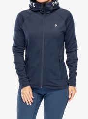 Bluza polarowa damska Peak Performance Rider Zip Hood. Niebieskie bluzy z kapturem Peak Performance, xs, bez wzorów, z elastanu, z kapturem. Za 543.39 zł.