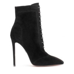 Botki Kazar. Czarne botki Kazar, bez wzorów, bez obcasa, na szpilce, bez zapięcia. Za 479.00 zł.