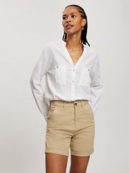 Cross Jeans Bluzka w kolorze białym rozmiar: M. Białe bluzki Cross Jeans, m, bez wzorów, z jeansu, bez kołnierzyka, bez ramiączek. Za 91.99 zł.