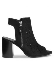 JENNY Sandały WYL0410-2 Czarny. Czarne sandały Jenny, bez wzorów, z materiału, bez obcasa, na słupku, bez zapięcia. Za 159.99 zł.