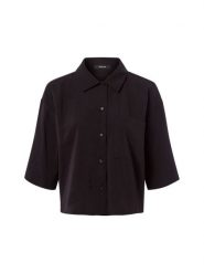 Opus Damska bluzka koszulowa - Fabbey Kobiety Sztuczne włókno czarny jednolity, 40. Czarne bluzki Opus, bez wzorów, z syntetyku, eleganckie, bez kołnierzyka, bez ramiączek. Za 349.95 zł.