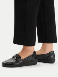 Caprice Półbuty 9-24680-45 Czarny. Czarne półbuty wsuwane Caprice, bez wzorów, ze skóry, bez obcasa, na płaskiej podeszwie. Za 218.99 zł.