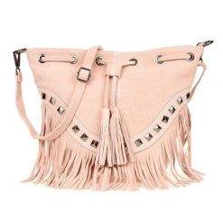 Worek skórzany VERA PELLE pudrowy róż X39. Czerwone torebki klasyczne bez wzorów, ze skóry, bez dodatków. Za 174.90 zł.