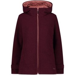 Kurtka z kapturem wooltech damska CMP. Czerwone kurtki CMP, bez wzorów, z materiału, z kapturem. Za 564.45 zł.