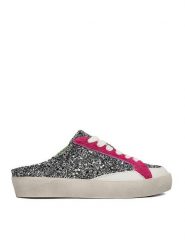 Eva Minge Klapki AHRI-25/502 Srebrny. Szare klapki Eva Minge, bez wzorów, z syntetyku, bez obcasa, bez zapięcia. Za 379.99 zł.