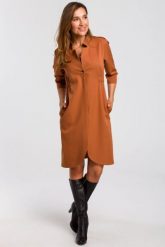 Sukienka marynarka elegancka żakietowa asymetryczna brązowa. Brązowe marynarki i żakiety Stylove, l, bez wzorów, biznesowe, bez ramiączek. Za 329.00 zł.