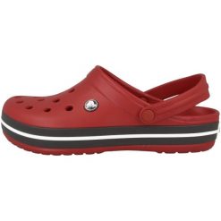 Klapki na basen unisex, Crocs Crocband Clog. Czerwone klapki Crocs, bez wzorów, bez obcasa, bez zapięcia. Za 189.99 zł.