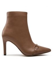 DeeZee Botki ZALMM220171 Brązowy. Brązowe botki DeeZee, bez wzorów, ze skóry, bez obcasa, na szpilce, bez zapięcia. Za 149.99 zł.