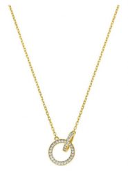 Luxenter Naszyjnik z elementem ozdobnym rozmiar: onesize. Żółte naszyjniki Luxenter, z materiału, z cyrkonią, srebrne. Za 130.99 zł.