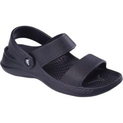 Sandały Damskie Lady. Czarne sandały MARTES ESSENTIALS, bez wzorów, z materiału, z otwartym noskiem, bez obcasa, na obcasie, bez zapięcia. Za 61.99 zł.