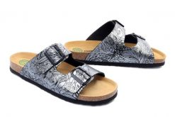 Dr. Brinkmann 700805-92 silber, klapki damskie. Szare klapki Dr. Brinkmann, bez wzorów, ze skóry ekologicznej, bez obcasa, bez zapięcia. Za 175.90 zł.
