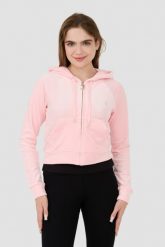 JUICY COUTURE Różowa bluza Madison Hoodie. Czerwone bluzy Juicy Couture, s, bez wzorów, bez ramiączek, bez kaptura. W wyprzedaży za 299.99 zł.
