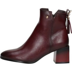 Khaki zimowe botki damskie na obcasie Potocki 12226. Brązowe botki POTOCKI, bez wzorów, ze skóry, eleganckie, bez obcasa, na obcasie, bez zapięcia. W wyprzedaży za 197.10 zł.