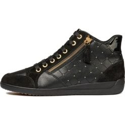 Geox tenisówki damskie Myria 37 czarne. Czarne trampki Geox, bez wzorów, eleganckie, za kostkę, bez zapięcia. Za 499.00 zł.