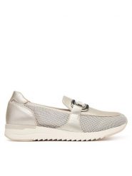 Caprice Półbuty 9-24536-42 Srebrny. Szare półbuty wsuwane Caprice, bez wzorów, ze skóry, bez obcasa, na płaskiej podeszwie. Za 303.99 zł.