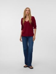 Vero Moda Sweter w kolorze bordowym rozmiar: L. Czerwone swetry Vero Moda, l, bez wzorów, bez ramiączek. Za 104.95 zł.