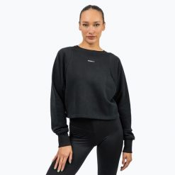 Bluza NEBBIA Gym Spirit Crop. Czarne bluzy Nebbia, bez wzorów, sportowe, bez ramiączek, bez kaptura. Za 189.99 zł.