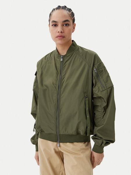 Save The Duck Kurtka bomber D32105W TWIL20 Zielony Oversize. Zielone kurtki Save the duck, bez wzorów, z syntetyku, bez kaptura. Za 679.99 zł.