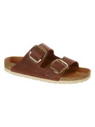 Birkenstock Skórzane klapki "Arizona" w kolorze brązowym rozmiar: 36. Brązowe klapki Birkenstock, bez wzorów, klasyczne, z otwartym noskiem, bez obcasa, bez zapięcia. Za 529.58 zł.
