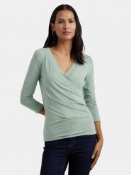 Lauren Ralph Lauren Bluzka 200824366019 Zielony Slim Fit. Zielone bluzki Lauren Ralph Lauren, xs, bez wzorów, z wiskozy, bez kołnierzyka, bez ramiączek. Za 419.99 zł.