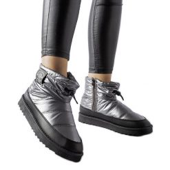 Szare śniegowce Lee Cooper LCJ-23-44-1966L srebrny. Szare śniegowce bez wzorów, za kostkę, bez zapięcia. Za 168.58 zł.