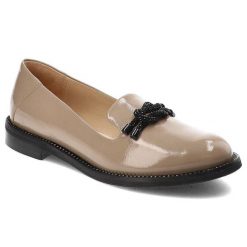 Beżowe Mokasyny Armodo Modne Buty Damskie. Brązowe mokasyny Armodo, bez wzorów, ze skóry. Za 359.00 zł.