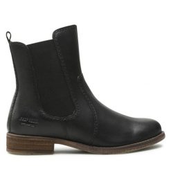 Botki Josef Seibel. Czarne botki Josef Seibel, bez wzorów, bez obcasa, na płaskiej podeszwie, bez zapięcia. Za 399.99 zł.
